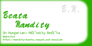 beata mandity business card